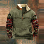 Levi | Men's Zip-Up Sweater With Fur Lining, Country and Western Styling.