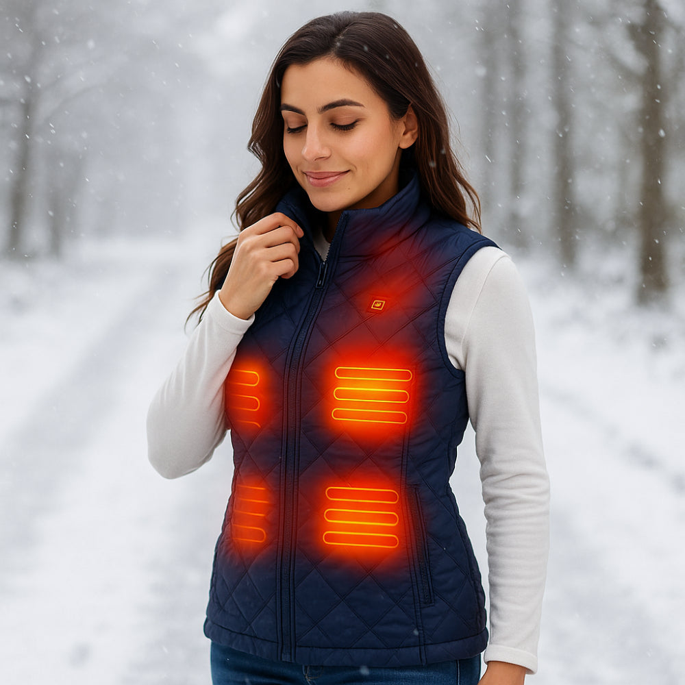 Women’s Heated Vest – Electric Gilet Warm Up Outdoor Winter Body Warmer Jacket