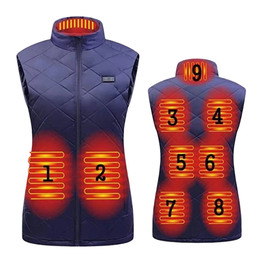 Women’s Heated Vest – Electric Gilet Warm Up Outdoor Winter Body Warmer Jacket