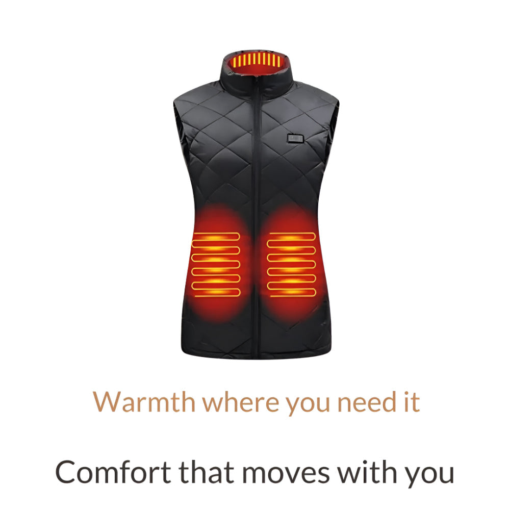 Women’s Heated Vest – Electric Gilet Warm Up Outdoor Winter Body Warmer Jacket