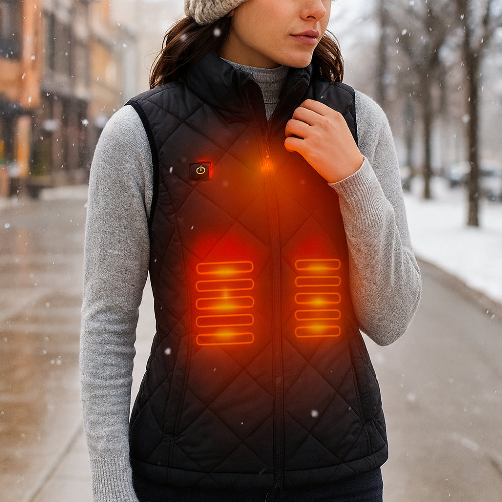 Women’s Heated Vest – Electric Gilet Warm Up Outdoor Winter Body Warmer Jacket