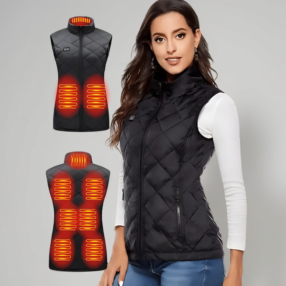 Women’s Heated Vest – Electric Gilet Warm Up Outdoor Winter Body Warmer Jacket