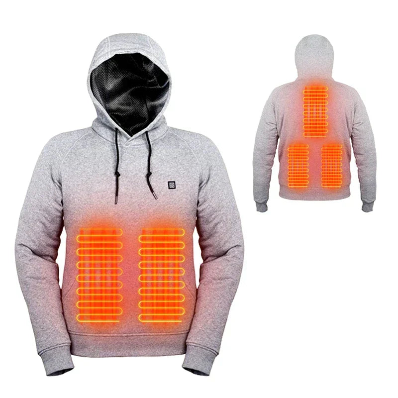 Heated Unisex Hoodie – ThermaHoodie Electric Warm Pullover for Outdoor