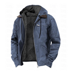 Men's Waterproof Outdoor Jacket with Hood, Country style with Fur Lining