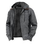 Men's Waterproof Outdoor Jacket with Hood, Country style with Fur Lining