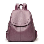 Anti-Theft Leather Backpack – Secure Travel Laptop Bag
