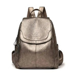 Anti-Theft Leather Backpack – Secure Travel Laptop Bag