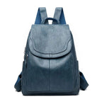 Anti-Theft Leather Backpack – Secure Travel Laptop Bag