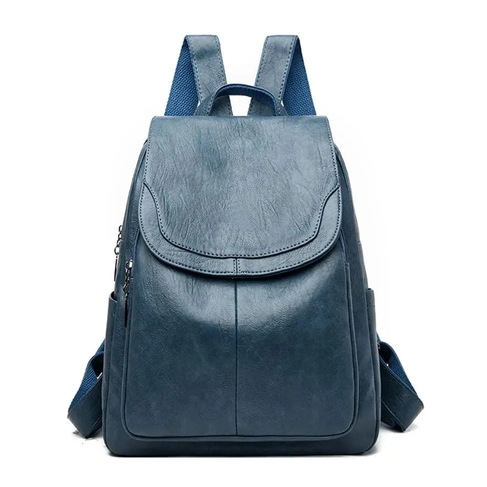 Anti-Theft Leather Backpack – Secure Travel Laptop Bag