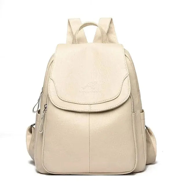 Anti-Theft Leather Backpack – Secure Travel Laptop Bag