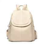 Anti-Theft Leather Backpack – Secure Travel Laptop Bag