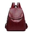 Anti-Theft Leather Backpack – Secure Travel Laptop Bag