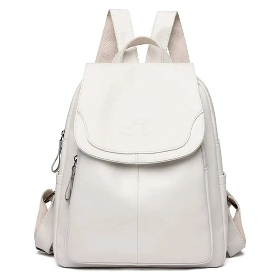 Anti-Theft Leather Backpack – Secure Travel Laptop Bag
