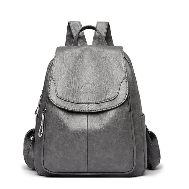 Anti-Theft Leather Backpack – Secure Travel Laptop Bag