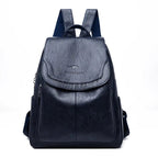 Anti-Theft Leather Backpack – Secure Travel Laptop Bag