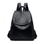 Anti-Theft Leather Backpack – Secure Travel Laptop Bag
