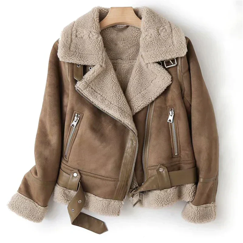 Women’s Leather Jacket with Sherpa Lining – Warm Stylish Outerwear