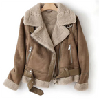 Women’s Leather Jacket with Sherpa Lining – Warm Stylish Outerwear