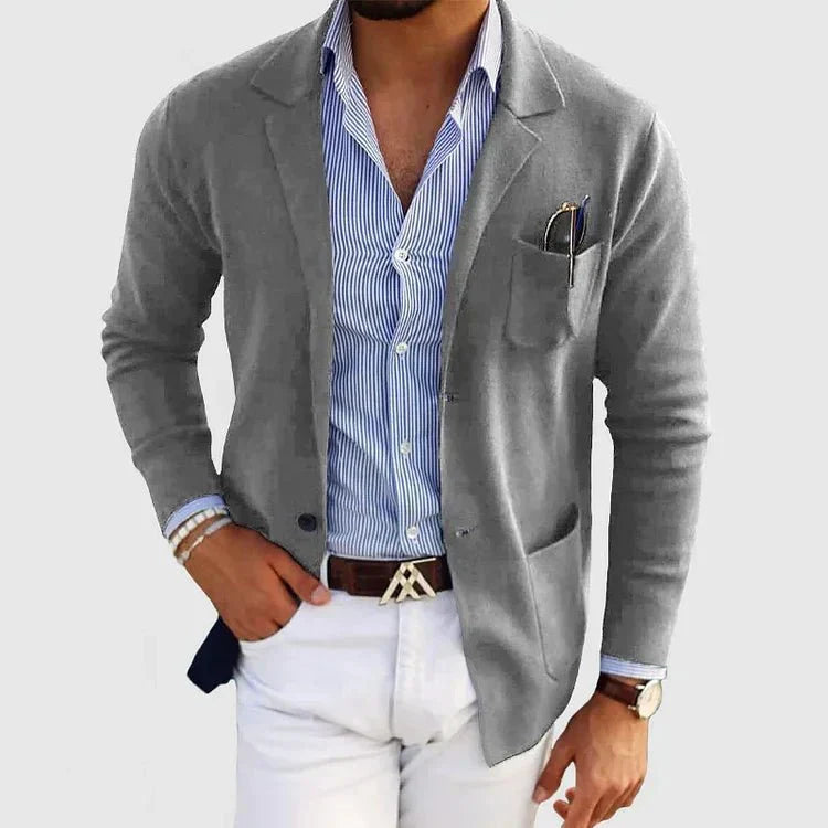 Men's Slim Fit Casual Long-Sleeve Knit Blazer