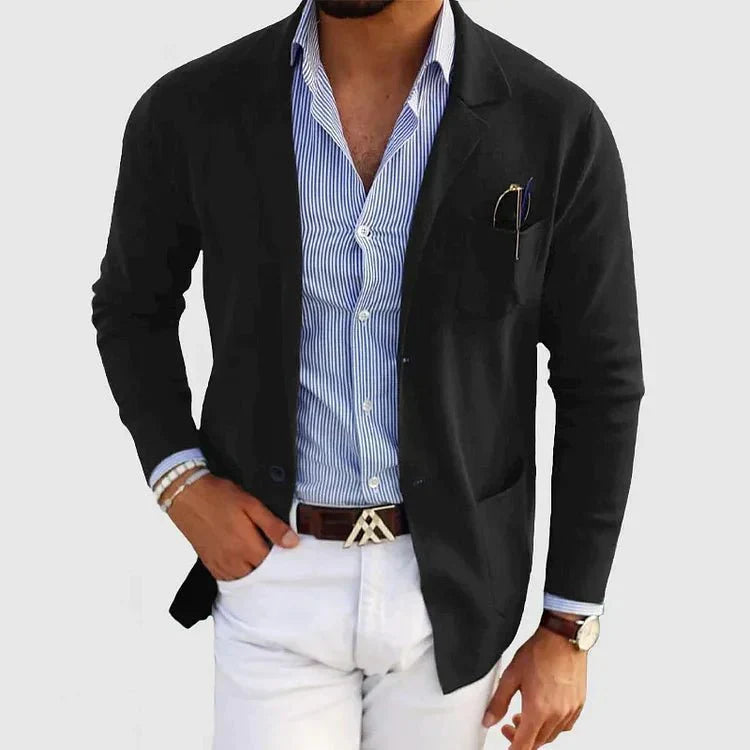 Men's Slim Fit Casual Long-Sleeve Knit Blazer