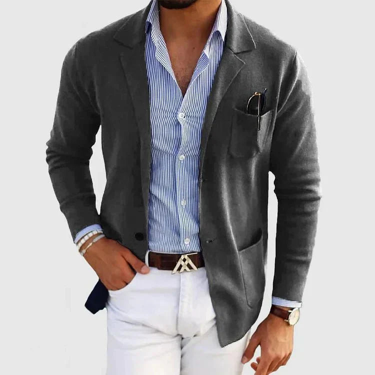 Men's Slim Fit Casual Long-Sleeve Knit Blazer