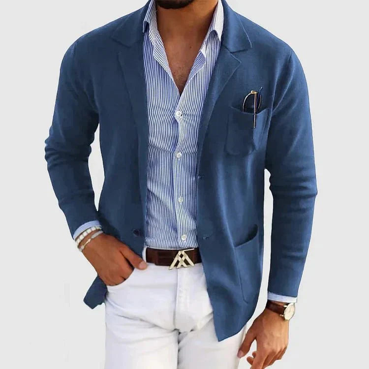 Men's Slim Fit Casual Long-Sleeve Knit Blazer