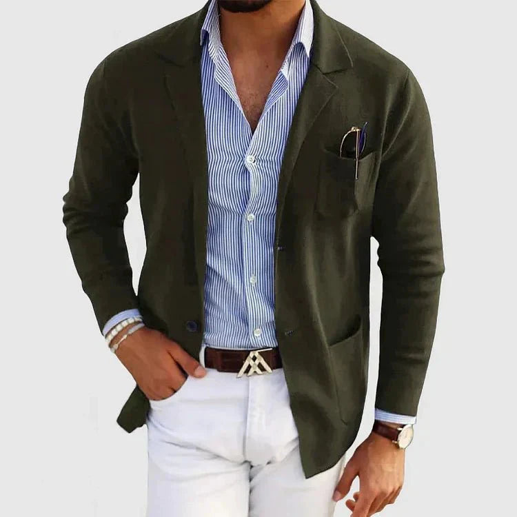 Men's Slim Fit Casual Long-Sleeve Knit Blazer