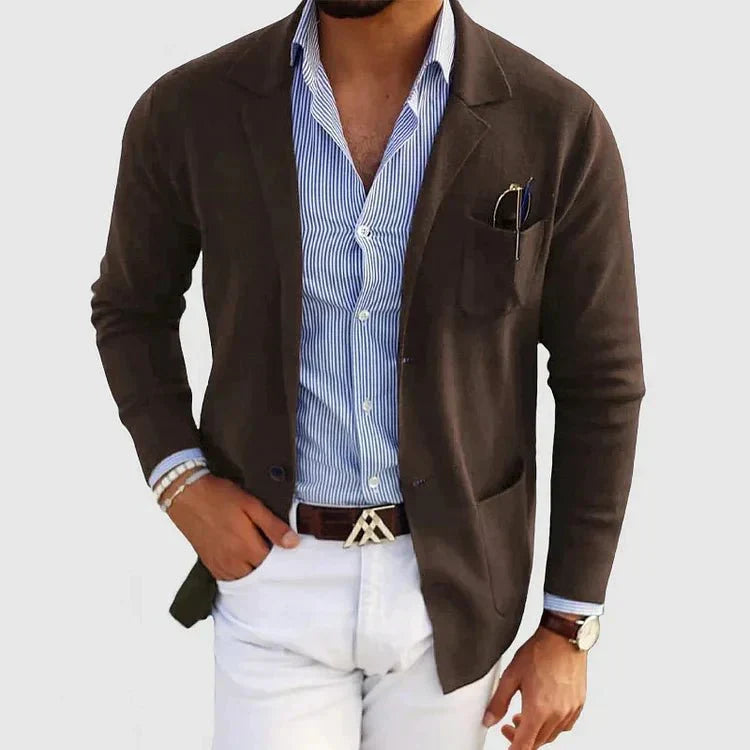 Men's Slim Fit Casual Long-Sleeve Knit Blazer