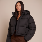 Women’s Quilted Hooded Puffer Jacket – Thick Insulated Winter Coat