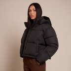 Women’s Quilted Hooded Puffer Jacket – Thick Insulated Winter Coat