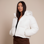 Women’s Quilted Hooded Puffer Jacket – Thick Insulated Winter Coat