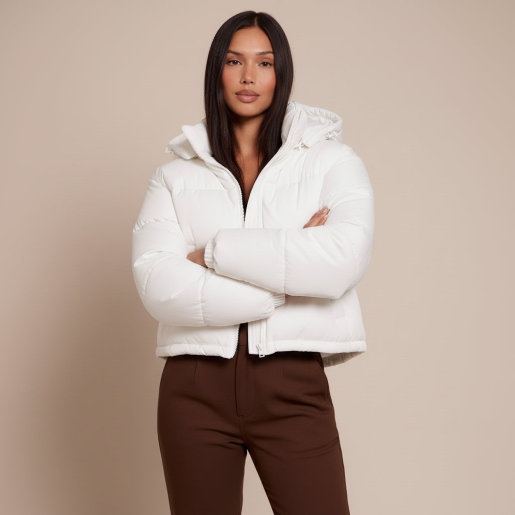 Women’s Quilted Hooded Puffer Jacket – Thick Insulated Winter Coat