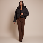 Women’s Quilted Hooded Puffer Jacket – Thick Insulated Winter Coat