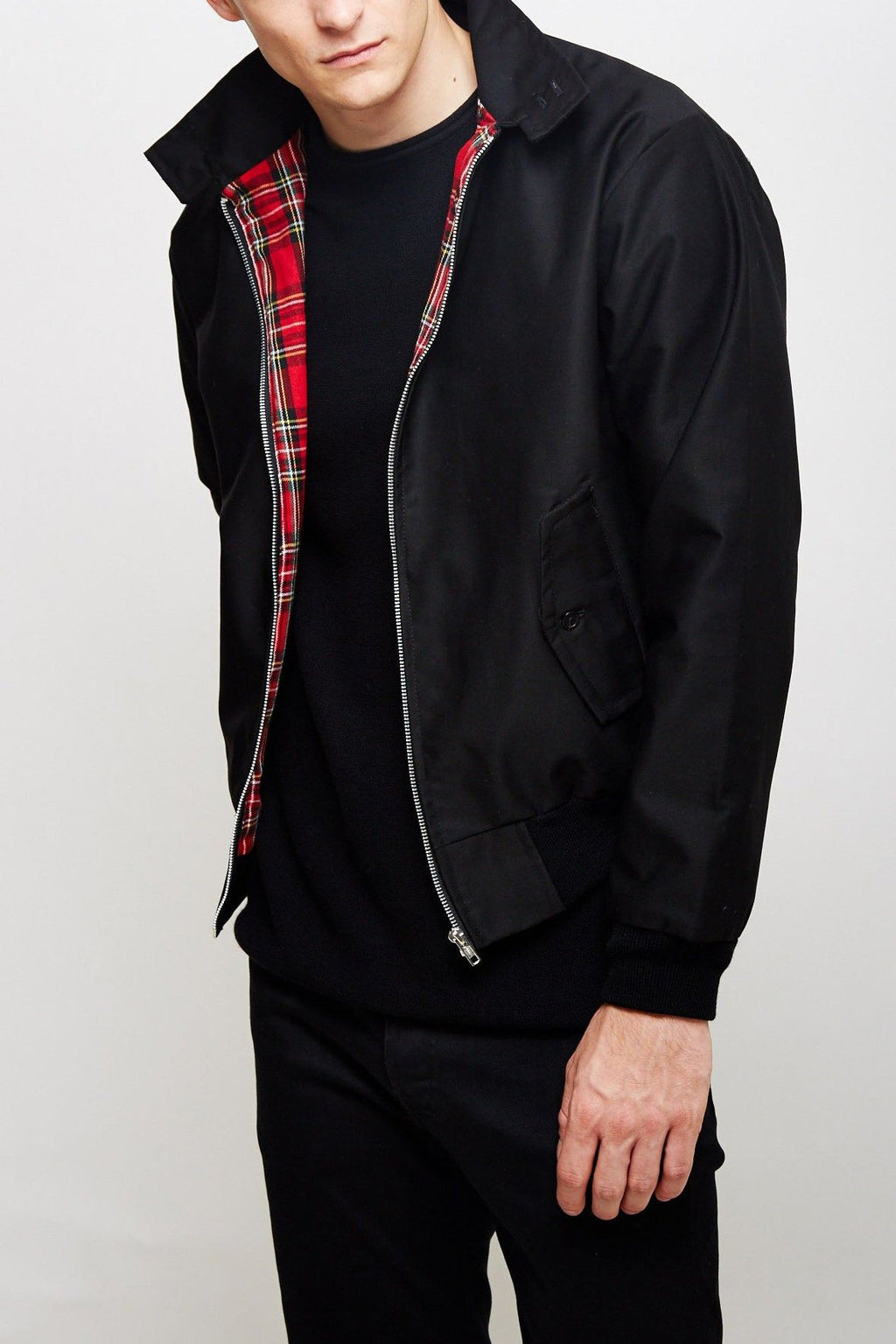Men's Lightweight Harrington Jacket with Zip Closure