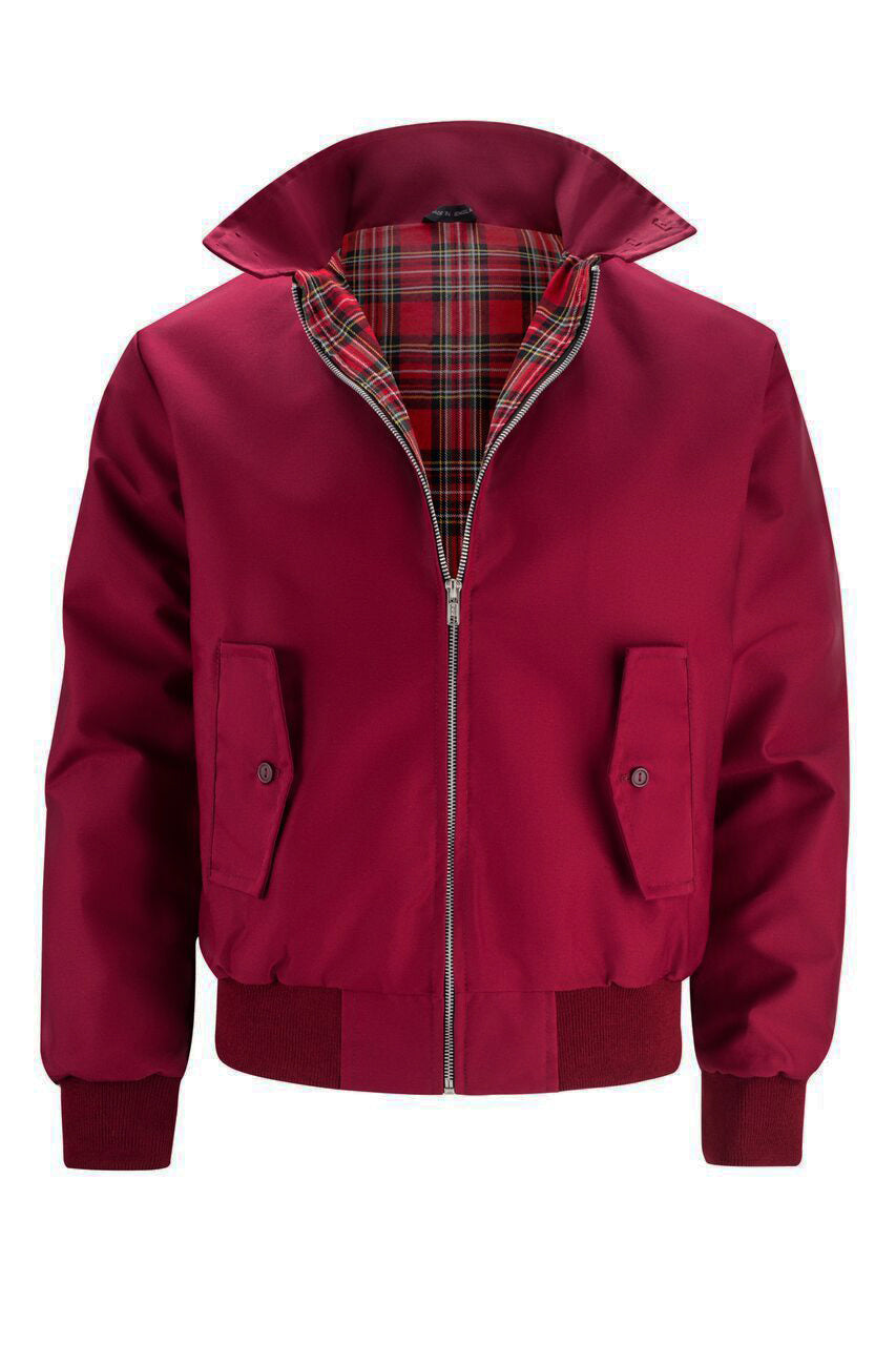 Men's Lightweight Harrington Jacket with Zip Closure