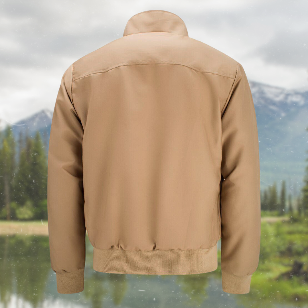 Men's Lightweight Harrington Jacket with Zip Closure