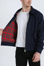 Men's Lightweight Harrington Jacket with Zip Closure