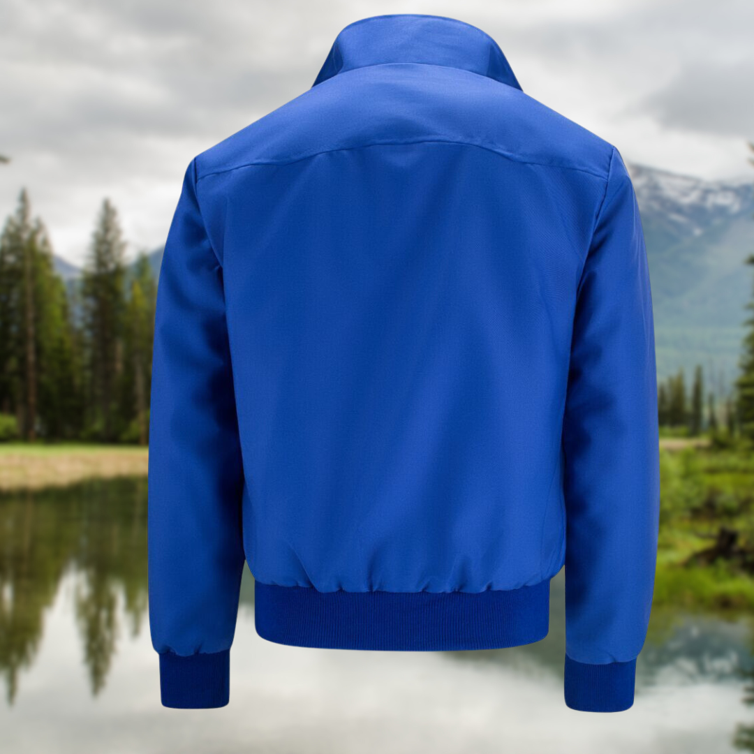Men's Lightweight Harrington Jacket with Zip Closure