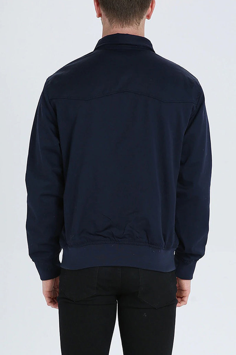 Men's Lightweight Harrington Jacket with Zip Closure