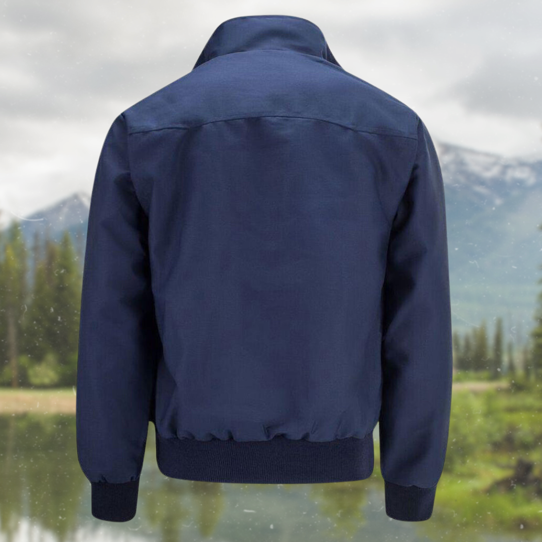 Men's Lightweight Harrington Jacket with Zip Closure
