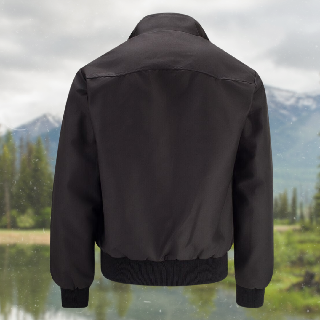 Men's Lightweight Harrington Jacket with Zip Closure