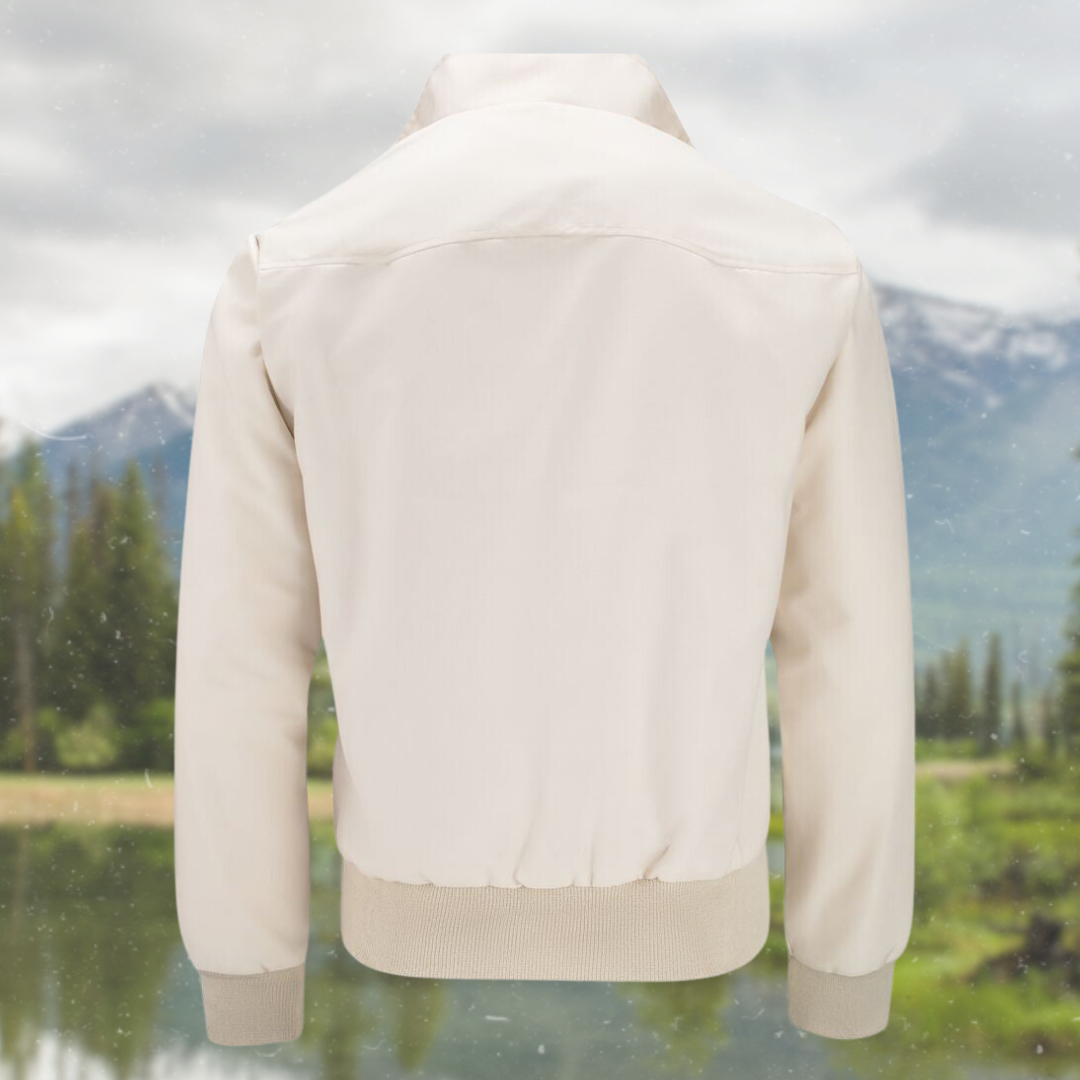 Men's Lightweight Harrington Jacket with Zip Closure