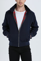 Men's Lightweight Harrington Jacket with Zip Closure
