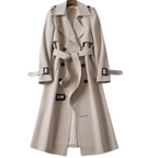 Elegent Long Trench Coat with Belt for Women