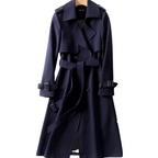 Elegent Long Trench Coat with Belt for Women