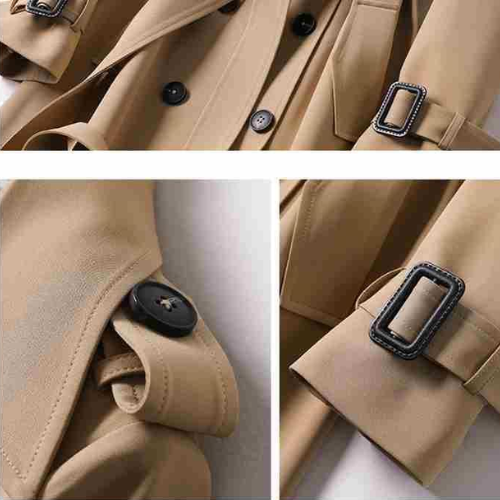 Elegent Long Trench Coat with Belt for Women