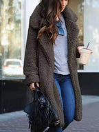 Women’s Long Teddy Coat – Trendy Warm Outerwear for Casual Wear