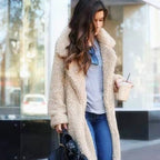 Women’s Long Teddy Coat – Trendy Warm Outerwear for Casual Wear