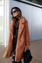 Women’s Long Teddy Coat – Trendy Warm Outerwear for Casual Wear