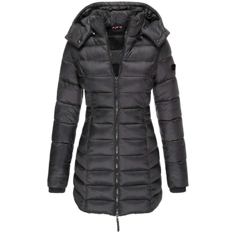 Women's Hooded Down Jacket with Insulated Filling